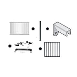 2.67 ft. x 64 ft. Blk Ornamental Space Bar Flat Metal Fence Panel Kit (8 panels,Posts,brackets,Gate) AboveGround Install