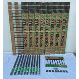 2.67 ft. x 64 ft. Blk Ornamental Space Bar Flat Metal Fence Panel Kit (8 panels,Posts,brackets,Gate) AboveGround Install
