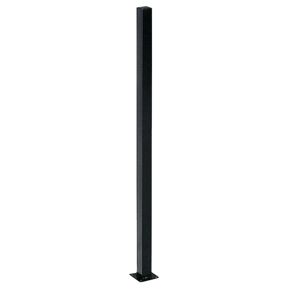 2.67 ft. x 64 ft. Blk Ornamental Space Bar Flat Metal Fence Panel Kit (8 panels,Posts,brackets,Gate) AboveGround Install