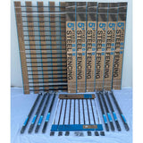 4.84 ft. x 48 ft. Blk Ornamental Space Bar Flat Metal Fence Panel Kit (6 panels,Posts,brackets,Gate)Above Ground Install