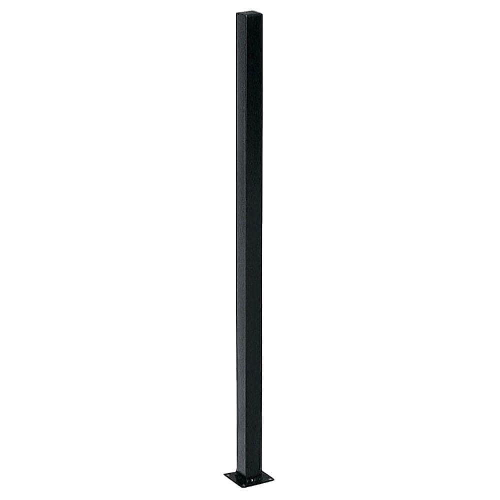4.84 ft. x 48 ft. Blk Ornamental Space Bar Flat Metal Fence Panel Kit (6 panels,Posts,brackets,Gate)Above Ground Install