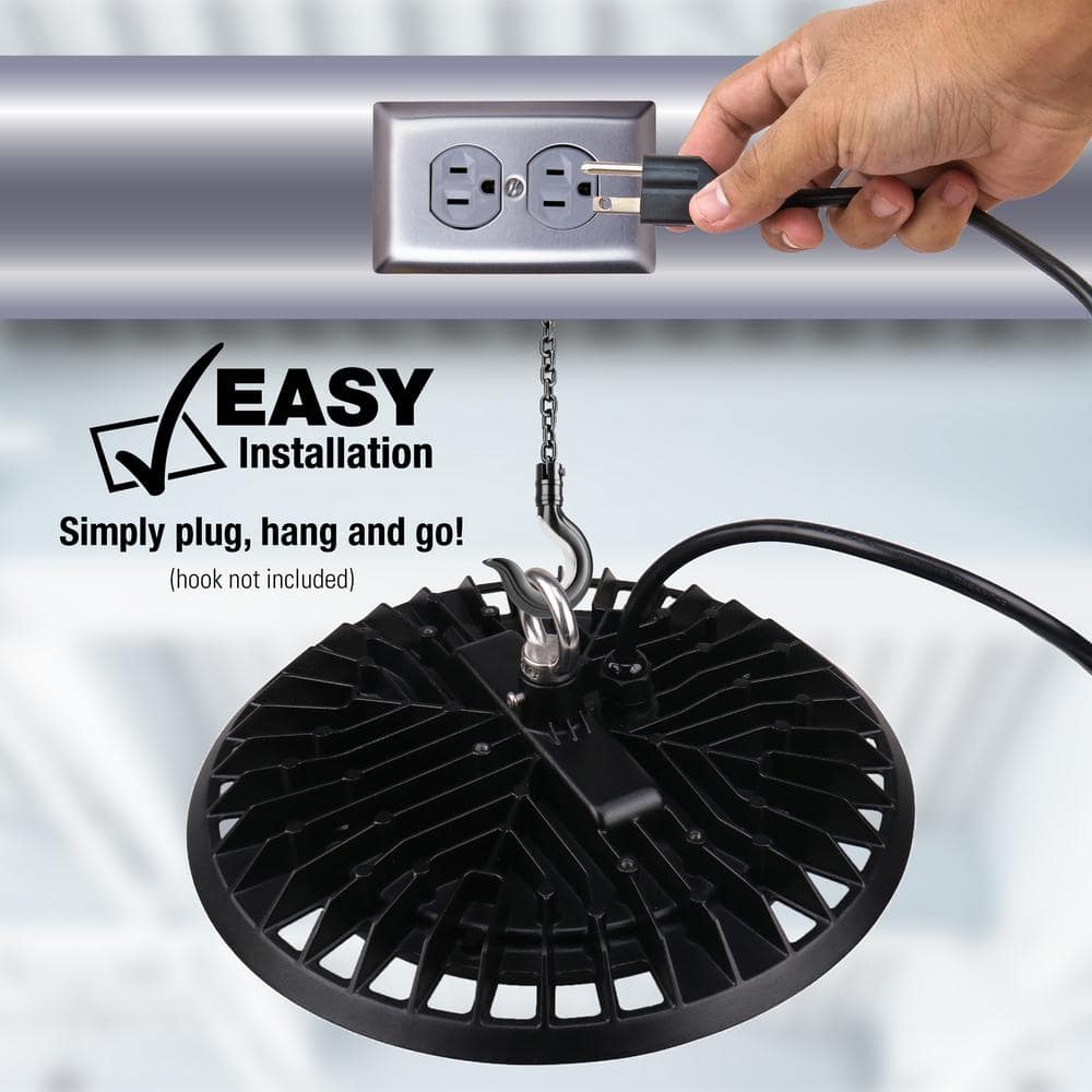 Metalux 11 in. HBD High Bay 180-Watt Equivalent, 16K Lumens 5K CCT Cord and Plug