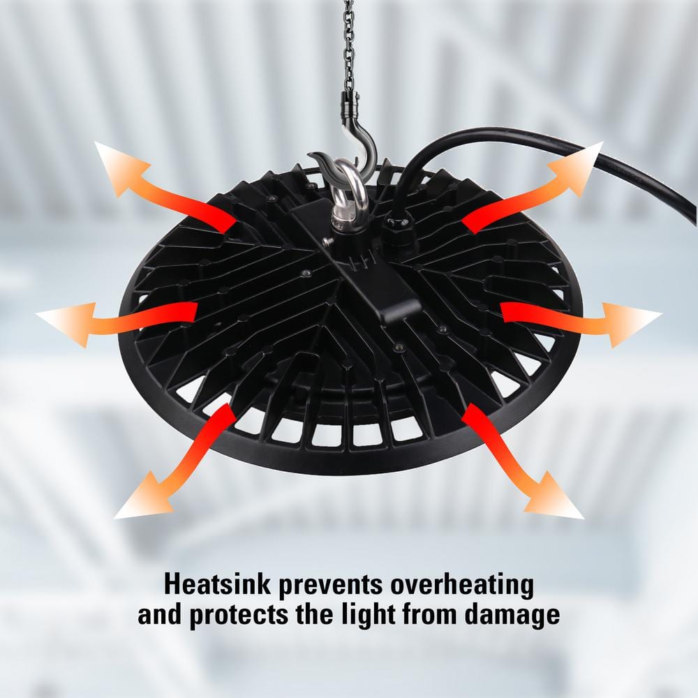 Metalux 11 in. HBD High Bay 180-Watt Equivalent, 16K Lumens 5K CCT Cord and Plug