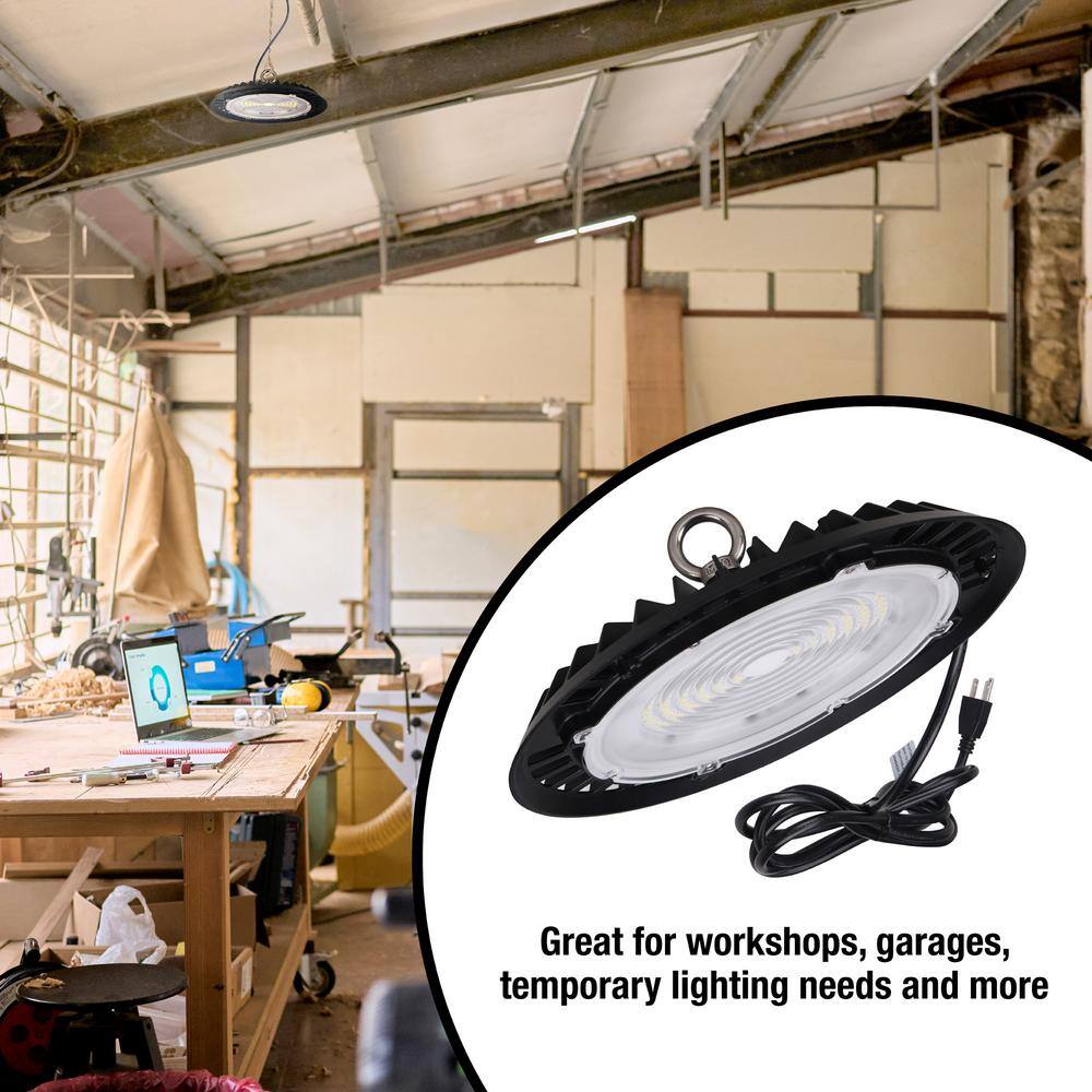 Metalux 11 in. HBD High Bay 180-Watt Equivalent, 16K Lumens 5K CCT Cord and Plug