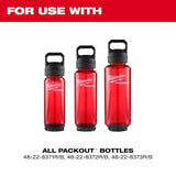 Milwaukee PACKOUT 25 oz Black Plastic Bottle with Leakproof Chug Lid, 3.10 in W x 11.25 in H