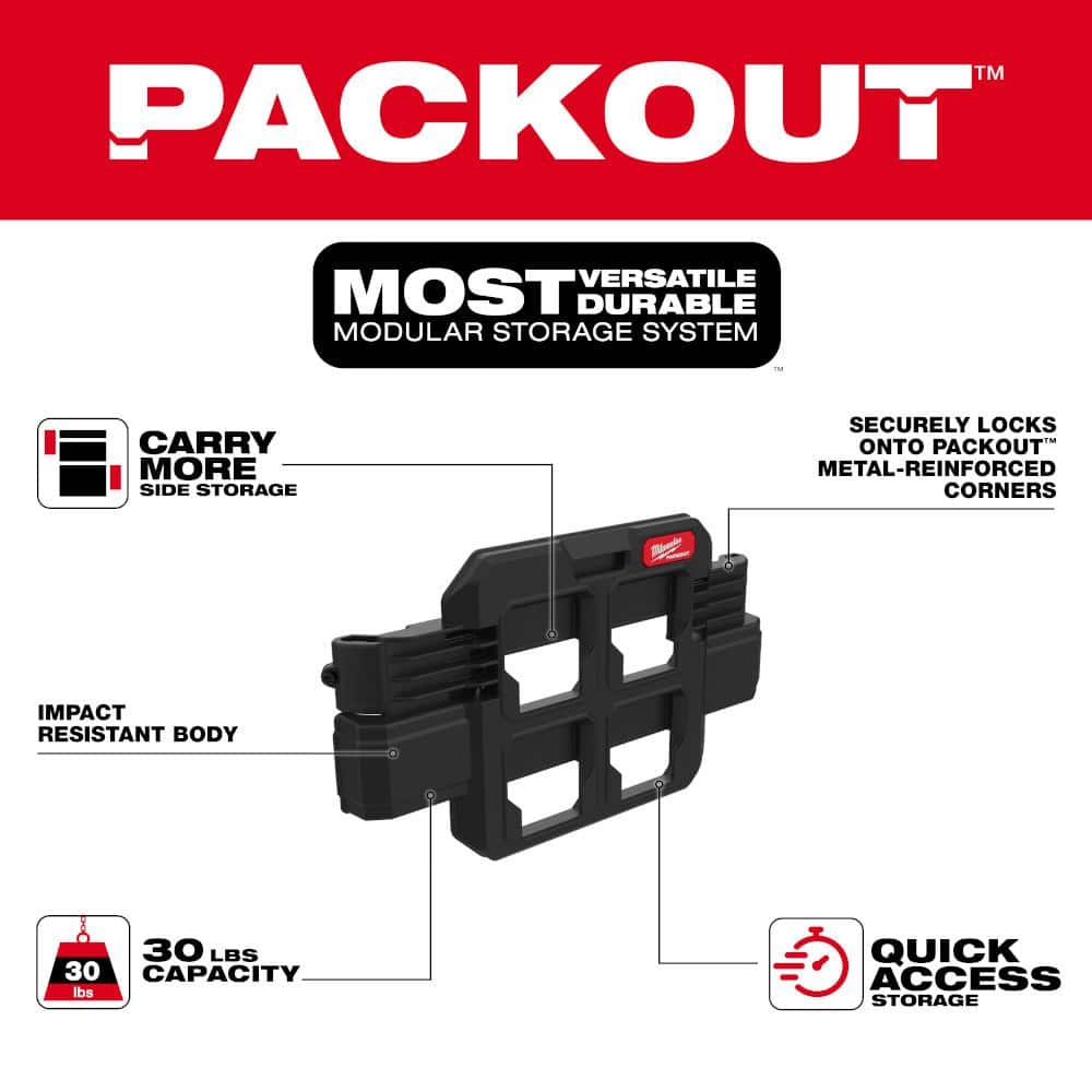 Milwaukee PACKOUT Compact Plate Tool Box Rack Attachment, 16.8 in x 9.6 in x 2.6 in