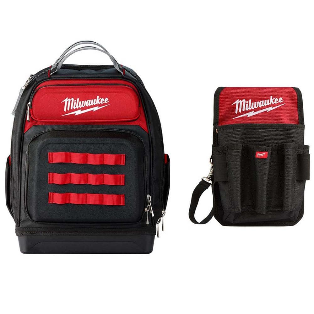 Milwaukee 15 in. Ultimate Jobsite Backpack with 9-Pocket Utility Pouch, 48 Pockets, 1680D Ballistic Base