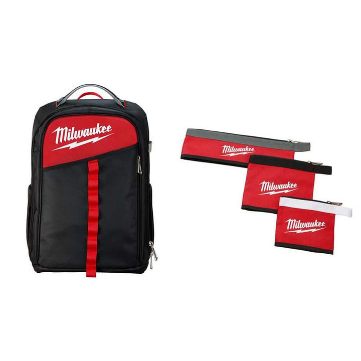 Milwaukee 14 in. Low-Profile Tool Backpack with Multi-Size Zipper Pouches (3-Pack)