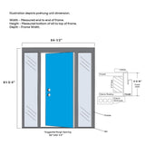 64.5 in. x 81.75 in. Viola Right-Hand Inswing 1-Lite Frosted Modern Painted Steel Prehung Front Door with Sidelites