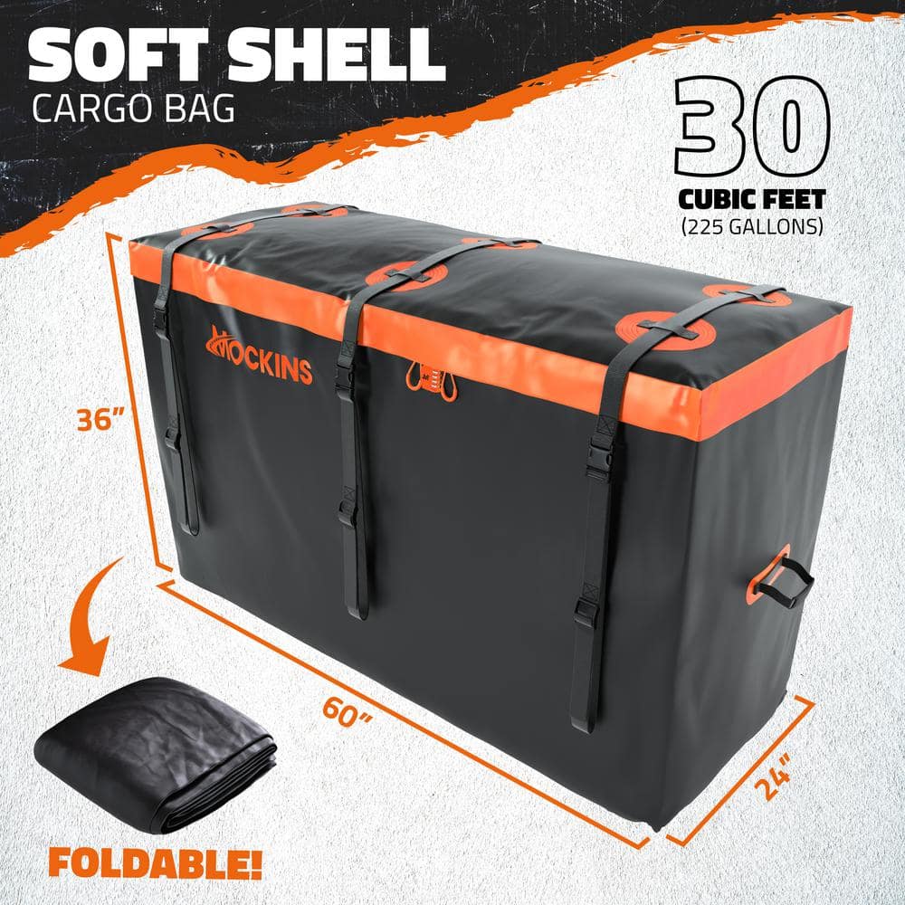 Mockins 30 cu ft. Orange Waterproof Cargo Carrier Bag (60 in. x 24 in. x 36 in.) with 6-Pack Cubes (29 in. x 23 in. x 12 in.)