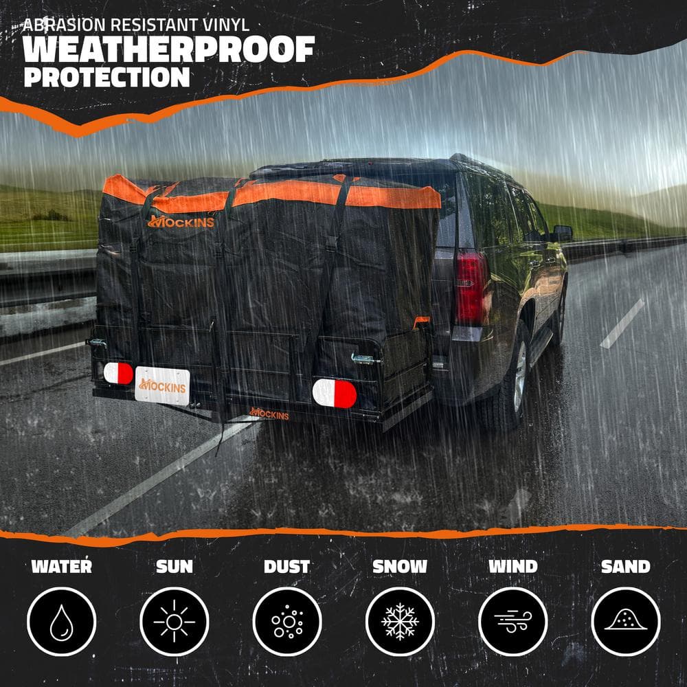 Mockins 30 cu ft. Orange Waterproof Cargo Carrier Bag (60 in. x 24 in. x 36 in.) with 6-Pack Cubes (29 in. x 23 in. x 12 in.)