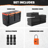 Mockins 30 cu ft. Orange Waterproof Cargo Carrier Bag (60 in. x 24 in. x 36 in.) with 6-Pack Cubes (29 in. x 23 in. x 12 in.)