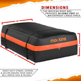 Mockins Waterproof Cargo Roof Bag with 20 cu. ft. of Dry Storage Space - 44 in. x 34 in. x 18 in.