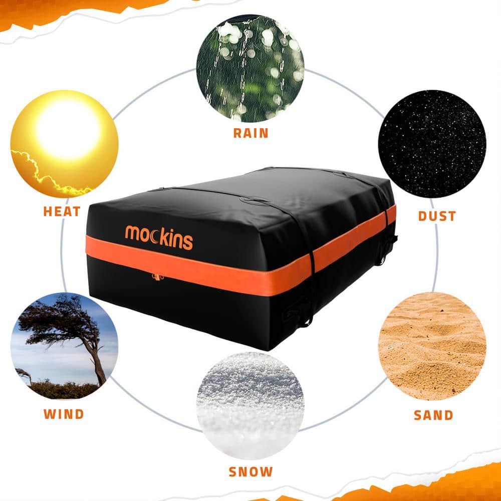 Mockins Waterproof Cargo Roof Bag with 20 cu. ft. of Dry Storage Space - 44 in. x 34 in. x 18 in.