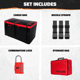 Mockins 40 cu. Ft. Waterproof Cargo Carrier Bag 70 in. x 33 in. x 30 in. Hitch Bag with Lock, Straps and Carry Bag - Red