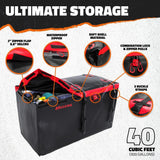 Mockins 40 cu. Ft. Waterproof Cargo Carrier Bag 70 in. x 33 in. x 30 in. Hitch Bag with Lock, Straps and Carry Bag - Red