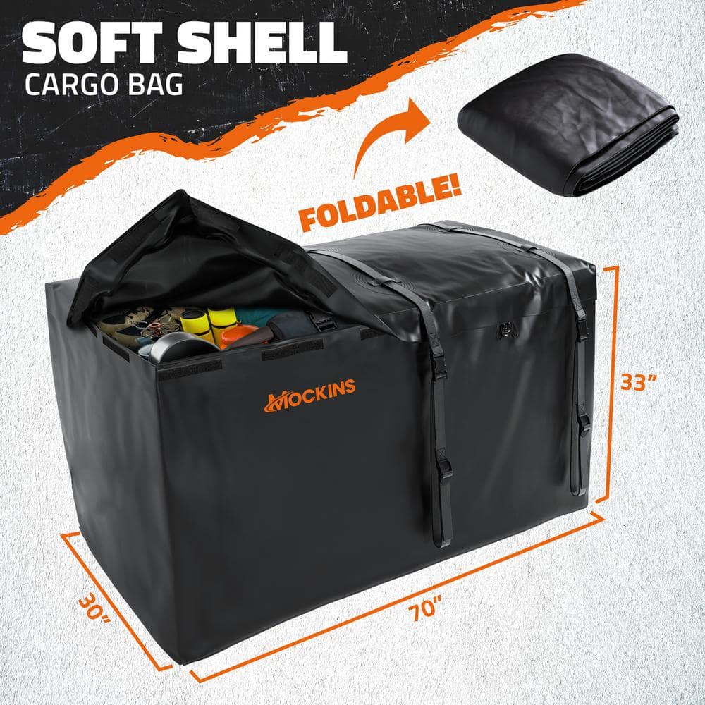 Mockins 40 cu. Ft. Waterproof Cargo Carrier Bag 70 in. x 33 in. x 30 in. Hitch Bag with Lock, Straps and Carry Bag