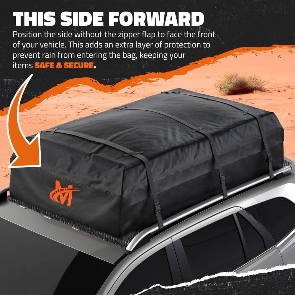 Mockins 40 Cu. ft. Waterproof Rooftop Cargo Carrier Bag - 72 in x 48 in x 20 in Soft Shell Roof Bag w/ Carry Bag and Accessories