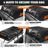 Mockins 40 Cu. ft. Waterproof Rooftop Cargo Carrier Bag - 72 in x 48 in x 20 in Soft Shell Roof Bag w/ Carry Bag and Accessories
