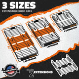 Mockins 84 in. x 39 in. x 6 in. Rooftop Cargo Carrier with Cargo Net and Ratchet Straps, 250 lbs. Cap Roof Luggage Basket