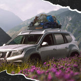 Mockins 84 in. x 39 in. x 6 in. Rooftop Cargo Carrier with Cargo Net and Ratchet Straps, 250 lbs. Cap Roof Luggage Basket