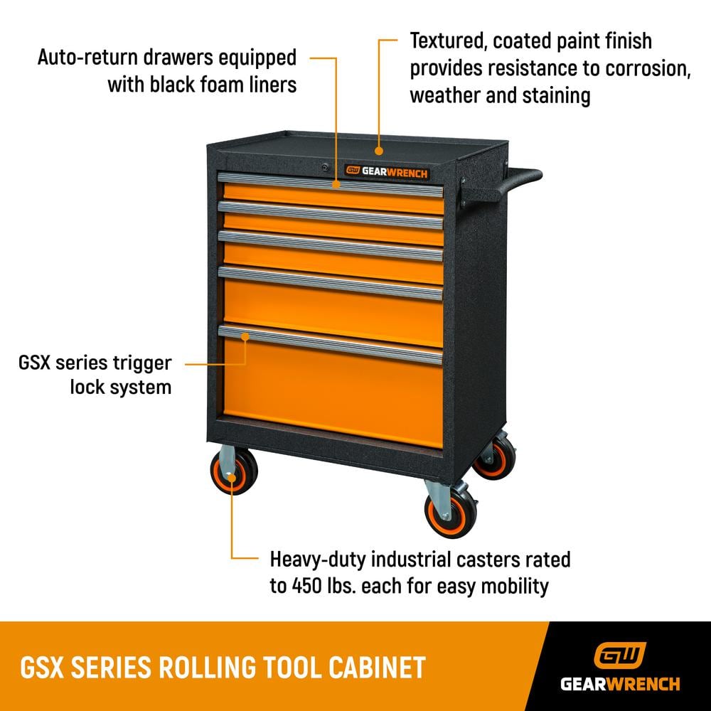 GEARWRENCH 26 in. 5-Drawer GSX Series Rolling Tool Cabinet