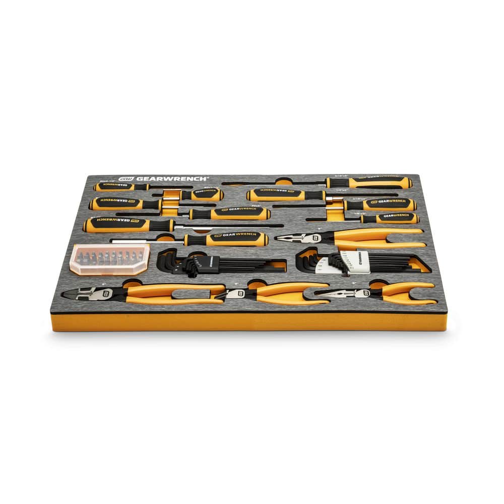GEARWRENCH 1/4 in., 3/8 in. and 1/2 in. Drive Mechanics Tool Set in EVA with 26 in. 5-Drawer GSX Rolling Tool Cabinet (192-Pieces)