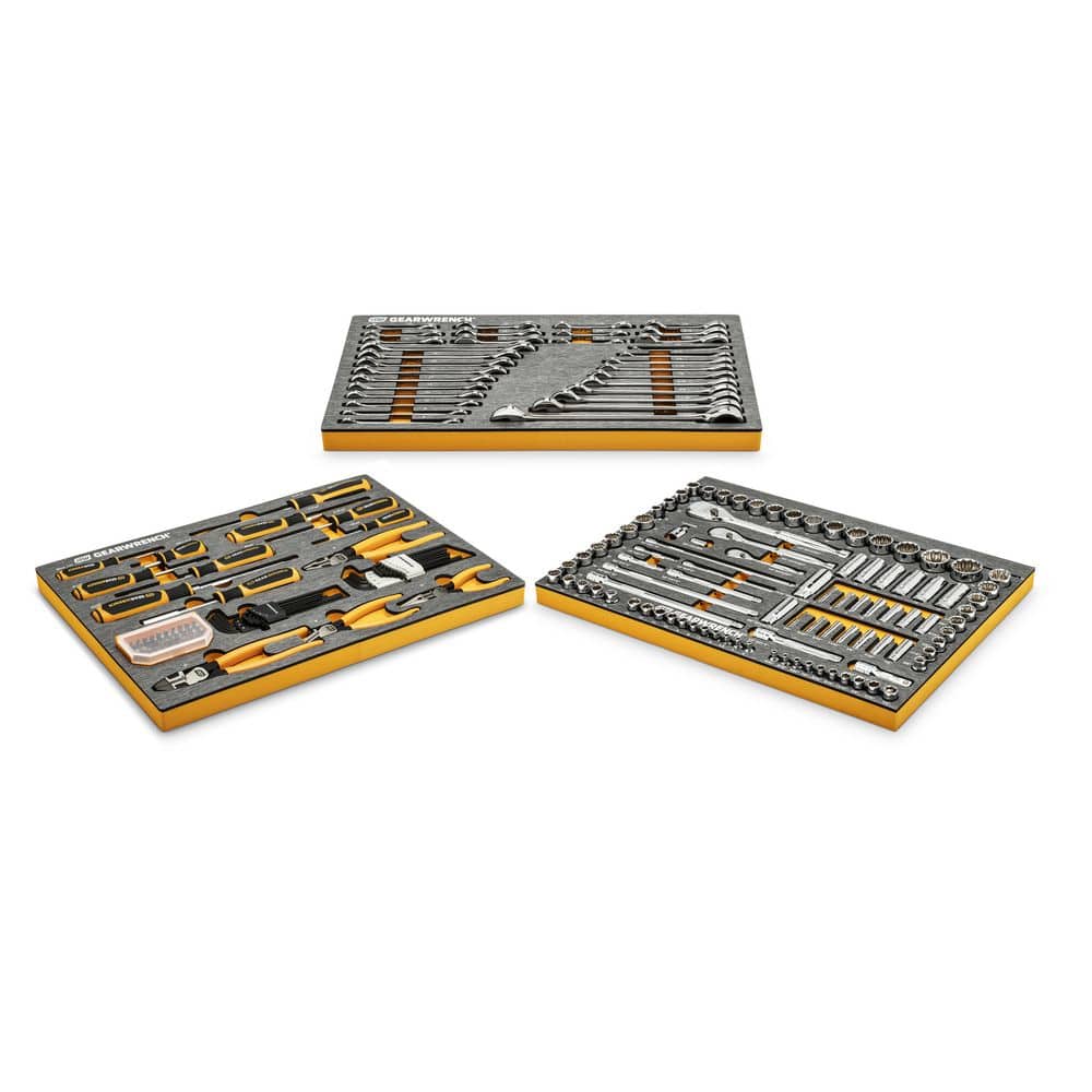 GEARWRENCH 1/4 in., 3/8 in. and 1/2 in. Drive Mechanics Tool Set in EVA with 26 in. 5-Drawer GSX Rolling Tool Cabinet (192-Pieces)