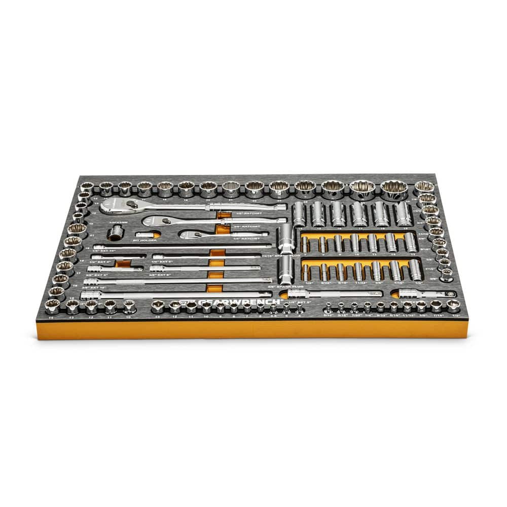 GEARWRENCH 1/4 in., 3/8 in. and 1/2 in. Drive Mechanics Tool Set in EVA with 26 in. 5-Drawer GSX Rolling Tool Cabinet (192-Pieces)