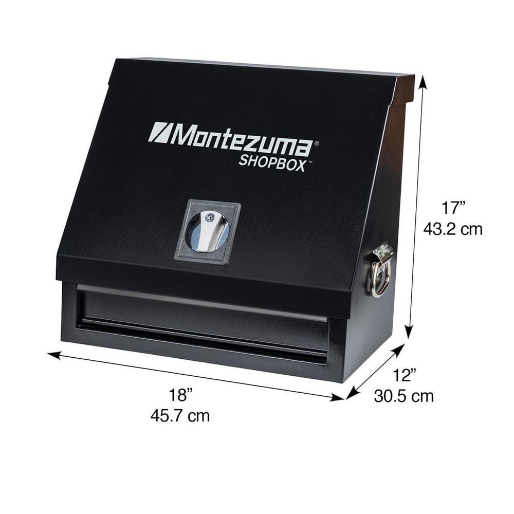 Montezuma 18 in. W x 12 in. D 1-Drawer Black Steel Portable Shop Triangle Tool Box Chest for Sockets, Wrenches and Screwdrivers