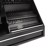 Montezuma 37 in. W x 18 in. D 1-Drawer Black Steel Portable Shop Triangle Tool Box Chest for Sockets, Wrenches and Screwdrivers
