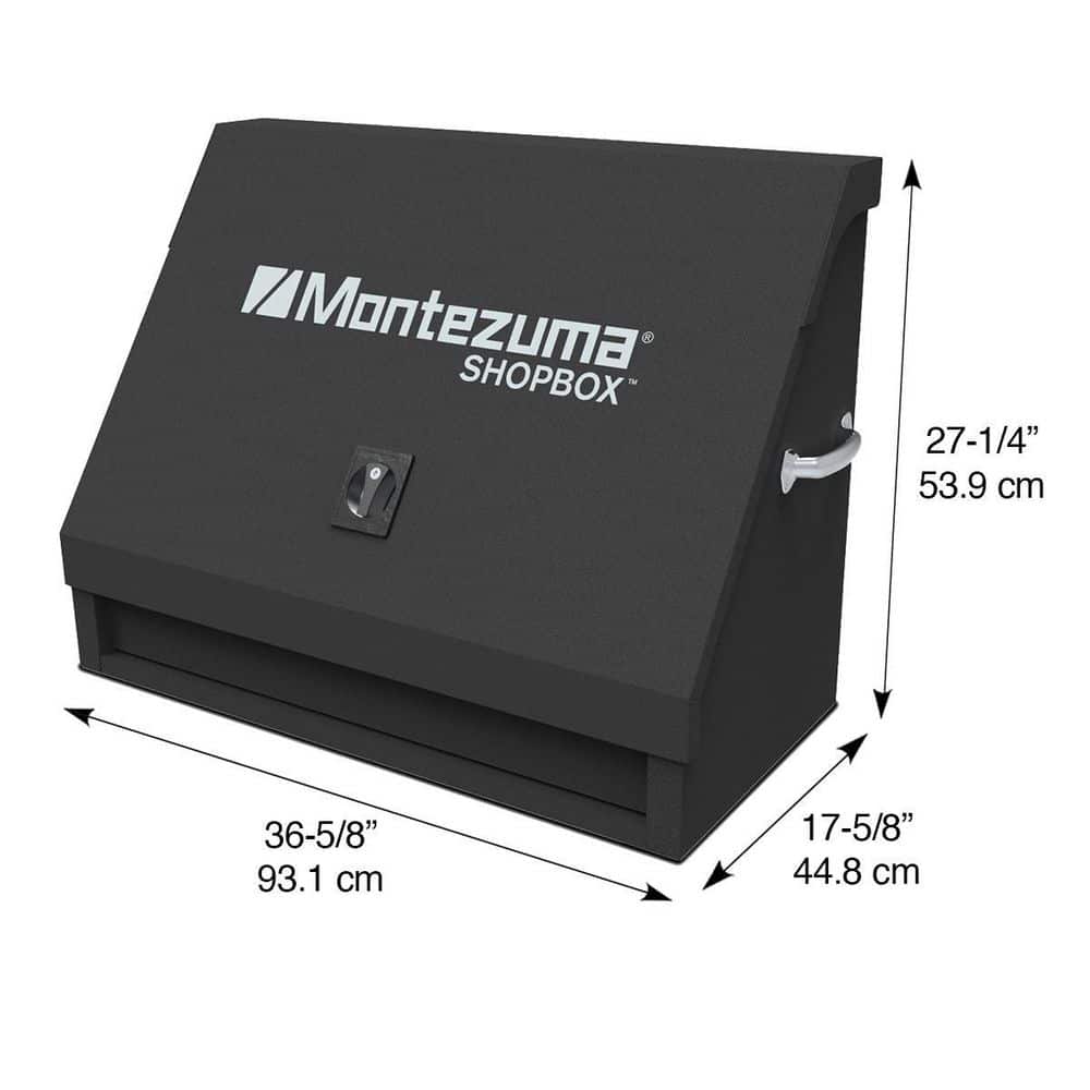 Montezuma 37 in. W x 18 in. D 1-Drawer Black Steel Portable Shop Triangle Tool Box Chest for Sockets, Wrenches and Screwdrivers