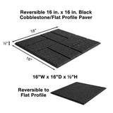 Multy Home Envirotile 16 in. x 16 in. Square Black Reversible Brickface/Flat Profile Rubber Paver