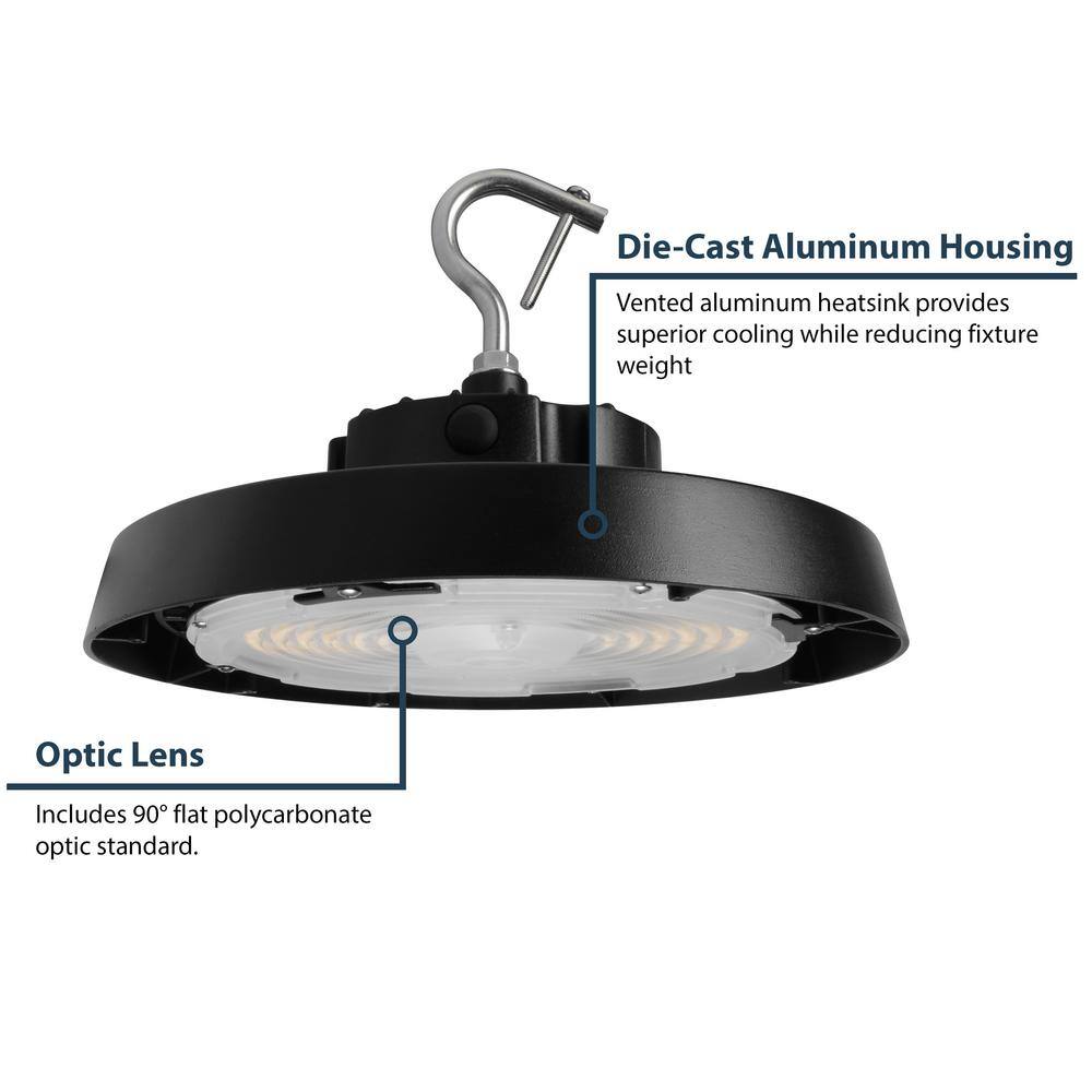 NICOR HBC5 13.4 in. 32054 Lumen Selectable Integrated LED Black High Bay Light