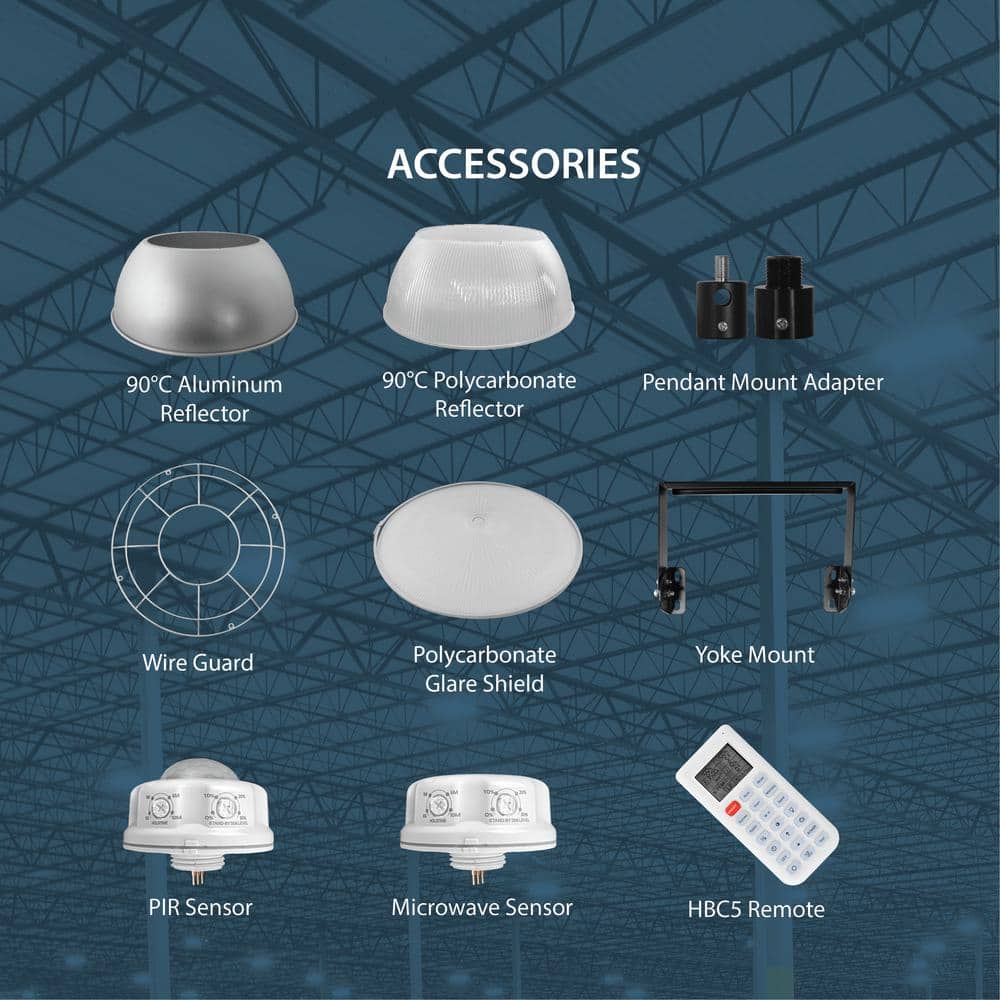 NICOR HBC5 13.4 in. 32054 Lumen Selectable Integrated LED Black High Bay Light
