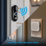 Night Owl 1080p Wired Video Doorbell with Chime Black