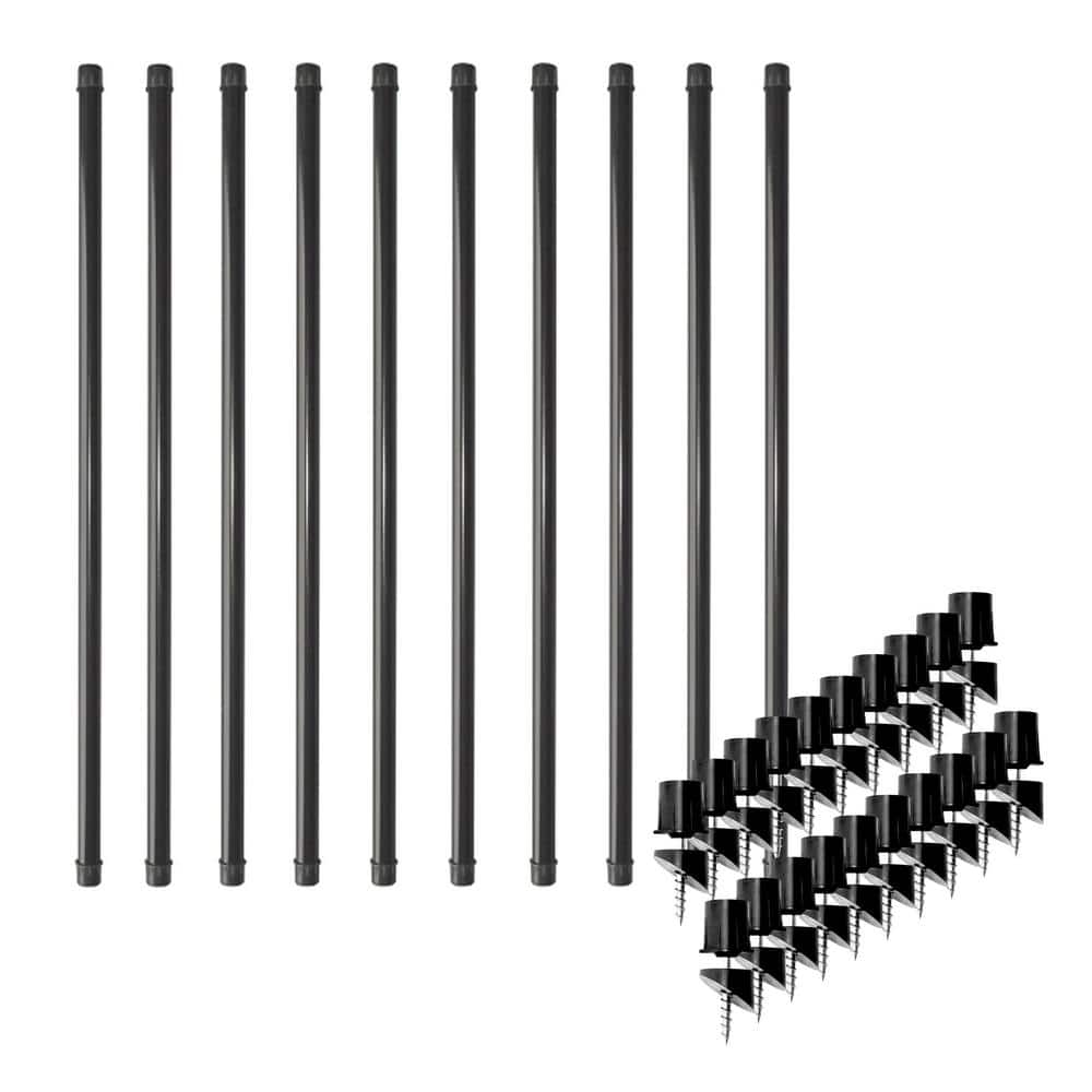 NUVO IRON 26 in x 1 in Round Baluster And Connector Combo Kit for Decks And Stairs