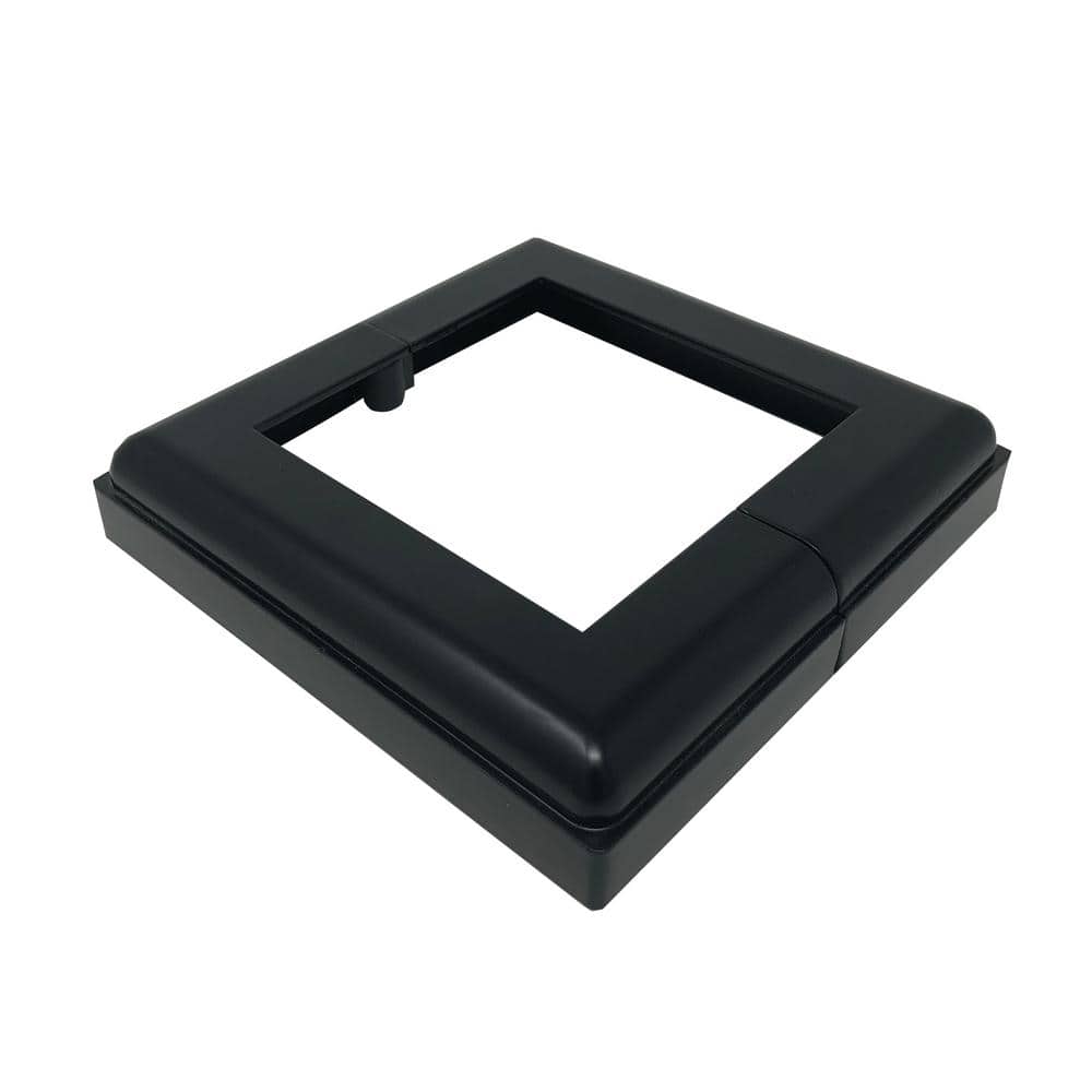 NUVO IRON 4 in. x 4 in. Black Aluminum Post Base Cover