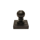 NUVO IRON 4 in. x 4 in. Black Aluminum Ornamental Ball Post Cap