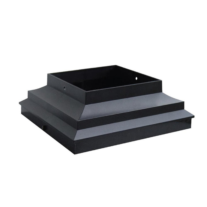 NUVO IRON 4 in. x 4 in. Black Plastic Post Base Skirt and Post Cap Adapter