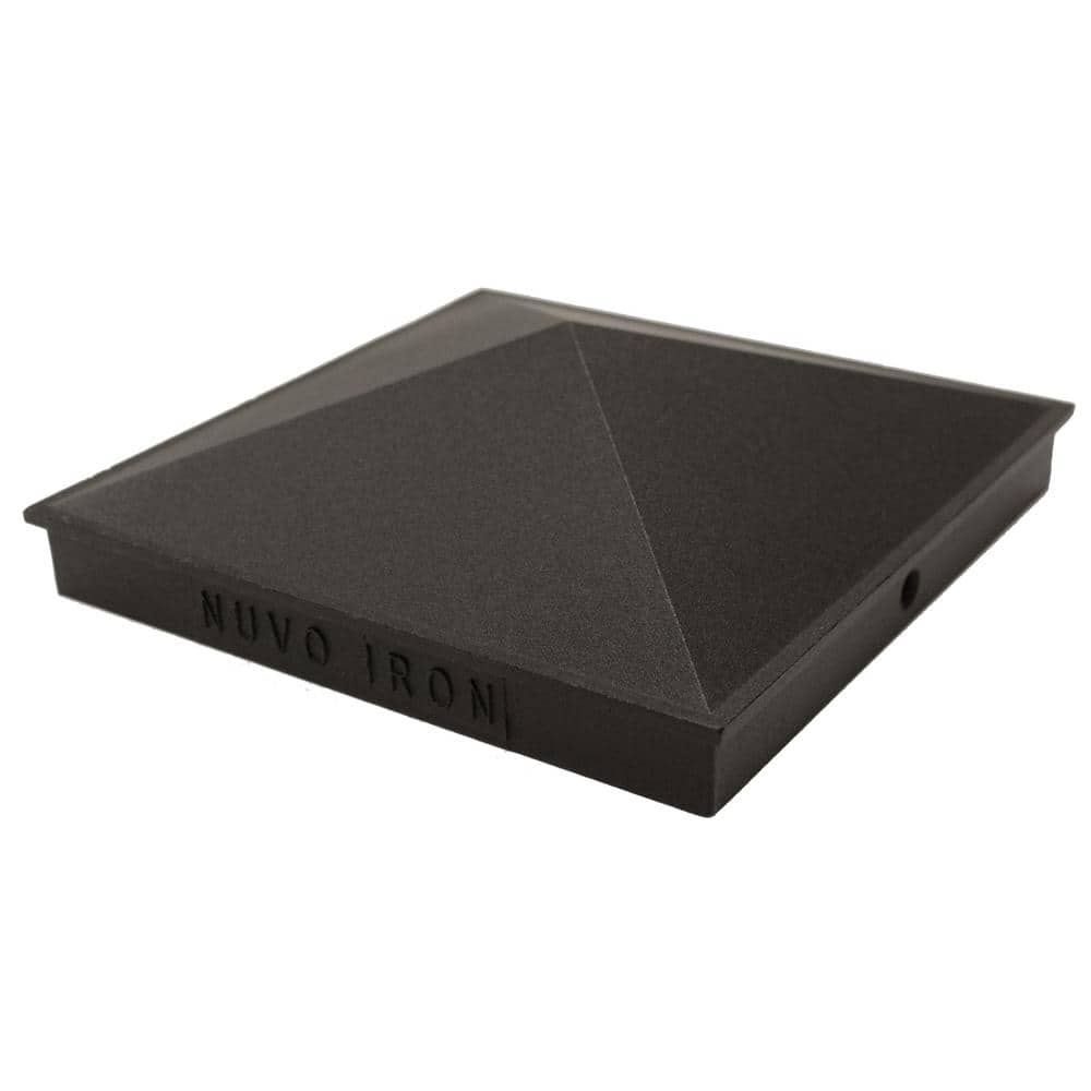 NUVO IRON 6 in. x 6 in. Black Aluminum Ornamental Pyramid Post Cap (24-Pack)
