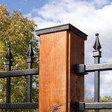 NUVO IRON 6 in. x 6 in. Black Aluminum Ornamental Pyramid Post Cap (24-Pack)