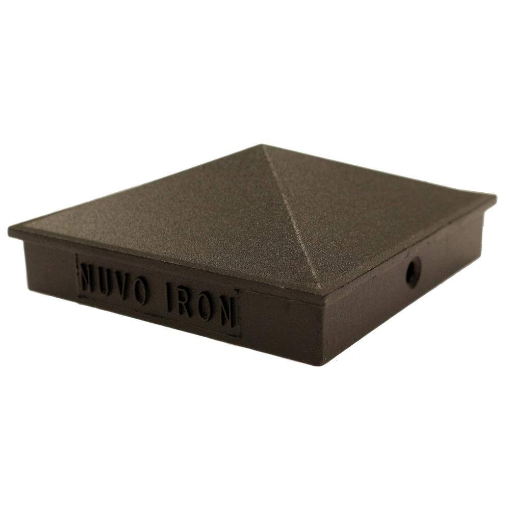 NUVO IRON 6 in. x 6 in. Black Aluminum Ornamental Pyramid Post Cap (24-Pack)