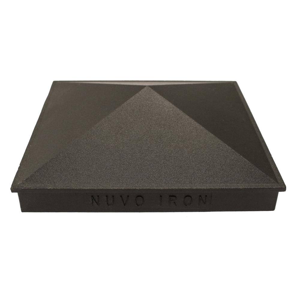NUVO IRON 6 in. x 6 in. Black Aluminum Ornamental Pyramid Post Cap (24-Pack)