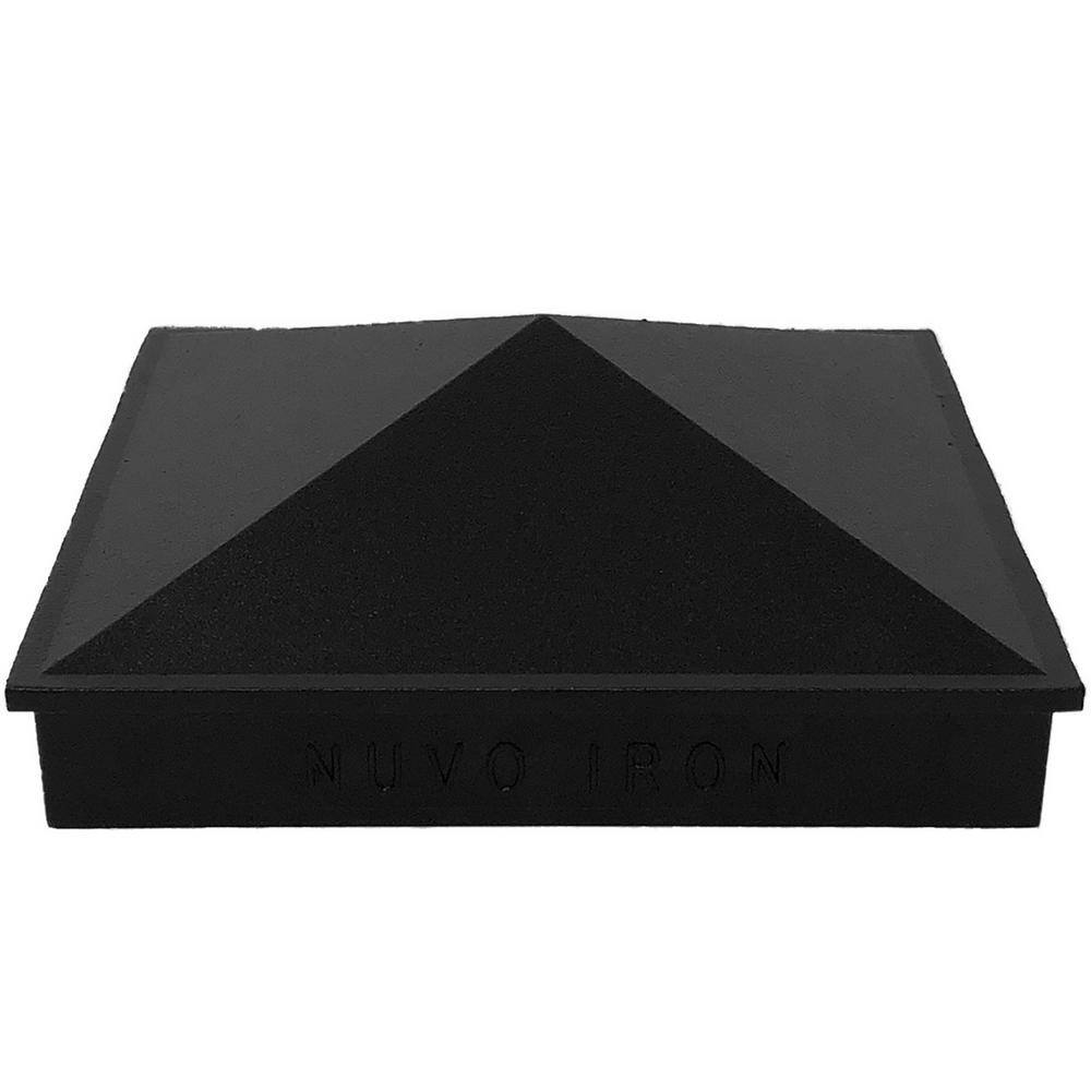 NUVO IRON 5 in. x 5 in. Black Aluminum Ornamental Pyramid Post Cap (24-Pack)