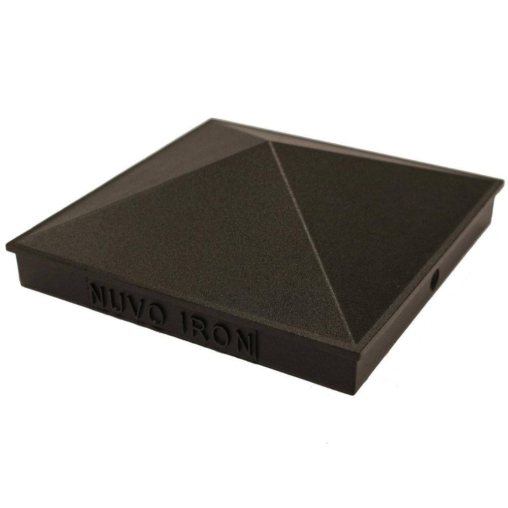 NUVO IRON 6 in. x 6 in. Black Aluminum Ornamental Pyramid Post Cap (24-Pack)