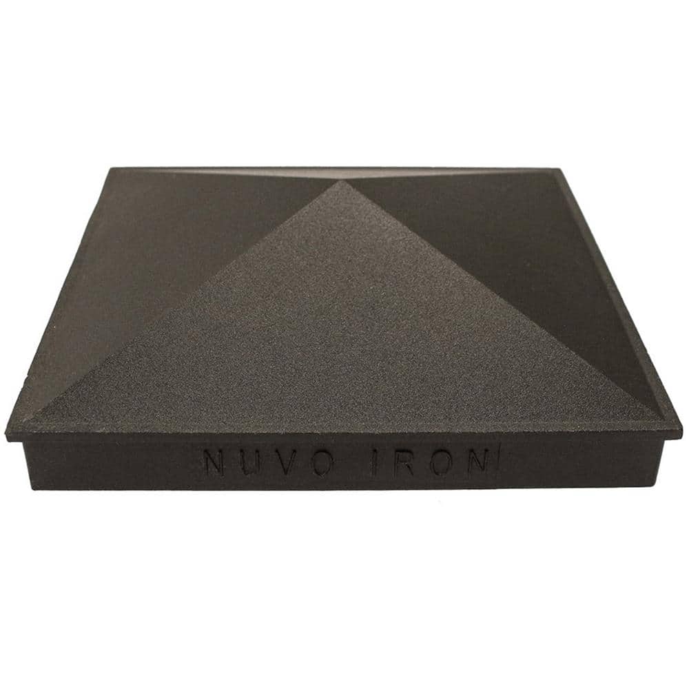 NUVO IRON 6 in. x 6 in. Black Aluminum Ornamental Pyramid Post Cap (24-Pack)