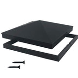 NUVO IRON 8 in. x 8 in. Black Aluminum Ornamental Pyramid Post Cap (12-Pack)