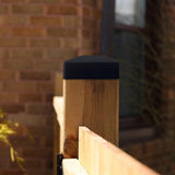 NUVO IRON 4 in. x 4 in. Black Rigid Plastic Pyramid Post Cap (Pack of 24)