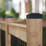 NUVO IRON 4 in. x 4 in. Black Rigid Plastic Pyramid Post Cap (Pack of 24)
